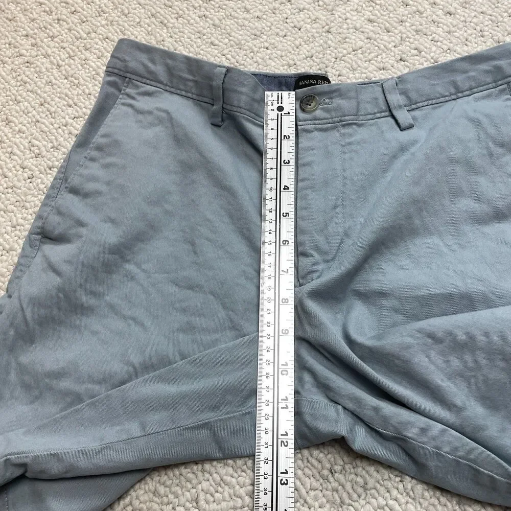 Banana Republic Aiden Chino Shorts Mens 33 Blue Straight Cotton 34x9 Pockets